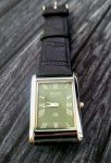 Vintage Slim Tank Quartz Men's Leather Watch