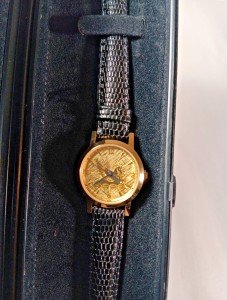 Wittnauer Vintage Gold Tone Pegasus Leather Watch