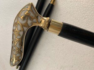 Victorian Style Brass Handle Wooden Walking Stick