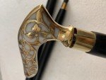 Victorian Style Brass Handle Wooden Walking Stick