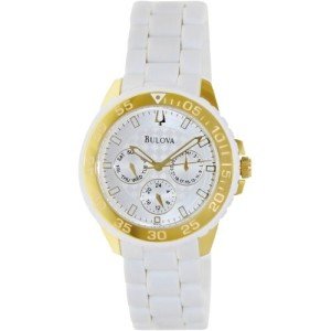 Vintage Bulova Women's White Stainless Steel Watch