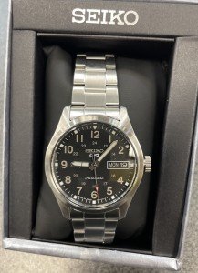 Seiko 5 Sport Black Dial Mid-Size Steel Watch