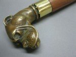 Vintage Bulldog Face Handle Walking Stick Cane