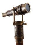 Vintage Brass Telescope Walking Stick with Compass