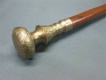 Vintage Brass Handle Wooden Walking Stick Cane