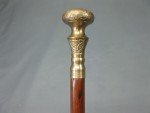 Vintage Brass Handle Wooden Walking Stick Cane