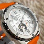 Vintage Bulova Marine Star Men’s Watch, Orange Strap