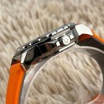 Vintage Bulova Marine Star Men’s Watch, Orange Strap