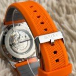 Vintage Bulova Marine Star Men’s Watch, Orange Strap