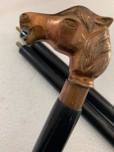 Vintage Brass Horse Handle Walking Stick Cane