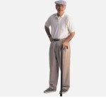 Walnut Finish Solid Wood Walking Cane for All