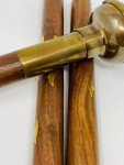 Vintage Brass Watch Design Wooden Cane Walking Stick