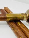 Vintage Brass Watch Design Wooden Cane Walking Stick