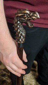 Antique Dragon Head Wooden Walking Cane Gift