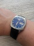 Vintage Seiko 5 Men's Watch with Blue Dial