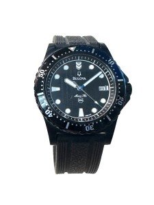 Vintage Bulova Marine Star Black Rubber Watch