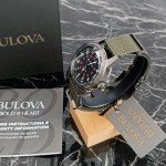 Bulova Men's Hack Automatic Green Leather Watch