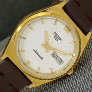Vintage Seiko 5 Automatic Men's Watch – White Dial