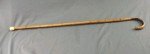Vintage Bamboo Crook Handle Walking Stick Cane