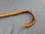Vintage Bamboo Crook Handle Walking Stick Cane