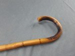 Vintage Bamboo Crook Handle Walking Stick Cane