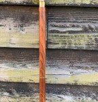Vintage Wooden Walking Cane with Brass Handle