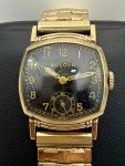 Art Deco Bulova 10BA 17j Black Dial Watch