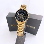 Vintage Bulova Gold/Black Marine Star Chronograph Watch