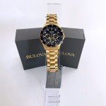 Vintage Bulova Gold/Black Marine Star Chronograph Watch