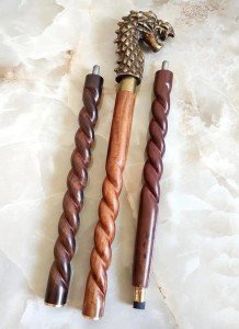 Victorian Style Antique Brass Dragon Handle Cane