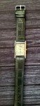 Vintage Men's Dress Watch with White Dial & Leather Band