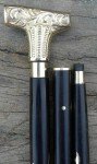 Vintage Victorian Style Wooden Walking Stick with Brass Handle