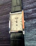 Vintage Men's Dress Watch with White Dial & Leather Band