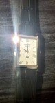 Vintage Men's Dress Watch with White Dial & Leather Band