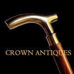 Antique Victorian Wooden Cane with Brass Handle