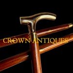 Antique Victorian Wooden Cane with Brass Handle