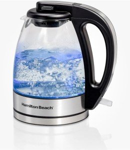 Black Electric Glass Kettle by Hamilton Beach