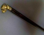 Vintage Bulldog Head Wooden Walking Stick Cane