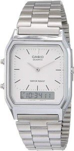 Vintage CASIO Dual Time Stainless Steel Band Watch