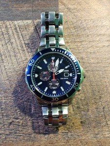 Men's Citizen Eco-Drive Blue Chronograph Watch