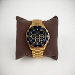 Bulova Marine Star Black Dial Gold Band Watch