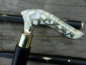 Victorian Brass Handle Wooden Walking Stick Cane