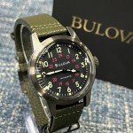 Bulova Hack 38MM Black Dial Leather Strap Watch