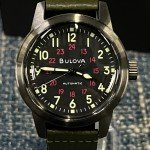 Bulova Hack 38MM Black Dial Leather Strap Watch