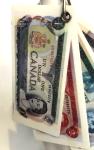 Canadian Dollar Bill Replicas Vintage Keychain - 1970s