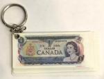 Canadian Dollar Bill Replicas Vintage Keychain - 1970s