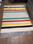 Hudson Bay Vintage Wool Multicolor Stripe Blanket 88x70