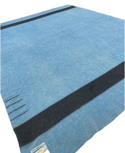 Vintage Hudson Bay Wool Blanket - Light Blue 68x87in
