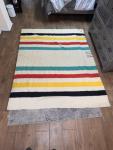 Hudson Bay Vintage Wool Multicolor Stripe Blanket 88x70