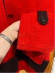 Hudson's Bay Wool Coat with Red Black Stripes